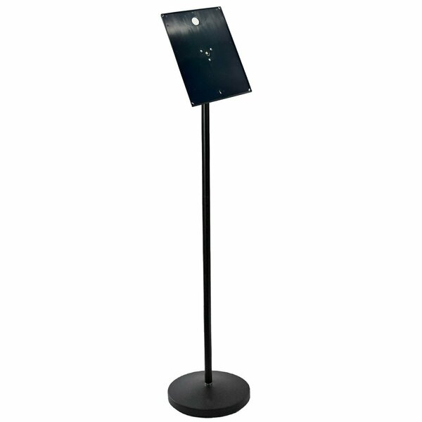 Azar Displays Black Pedestal Sign Holder for Floor Swivel Frame for Portrait/Landscape on Straight Pole Stand 300356-BLK
